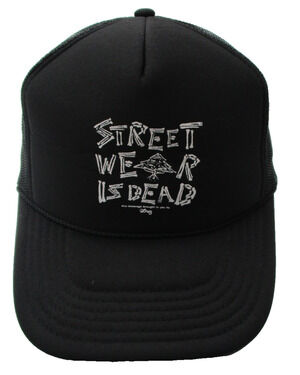 LRG Streetwear Is Dead Hat Cap Snap Back Mens One Size Black Mesh Trucker Foam
